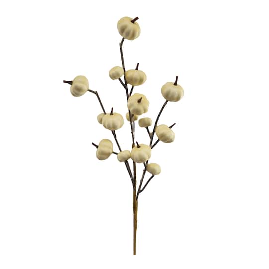 12" Cream Mini Pumpkin Pick by Ashland®